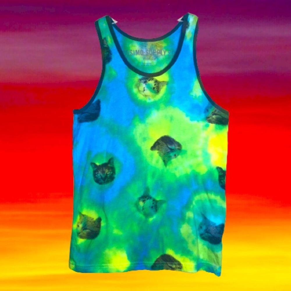 MOSSIMO Supply Co tie dye cat head tank XS